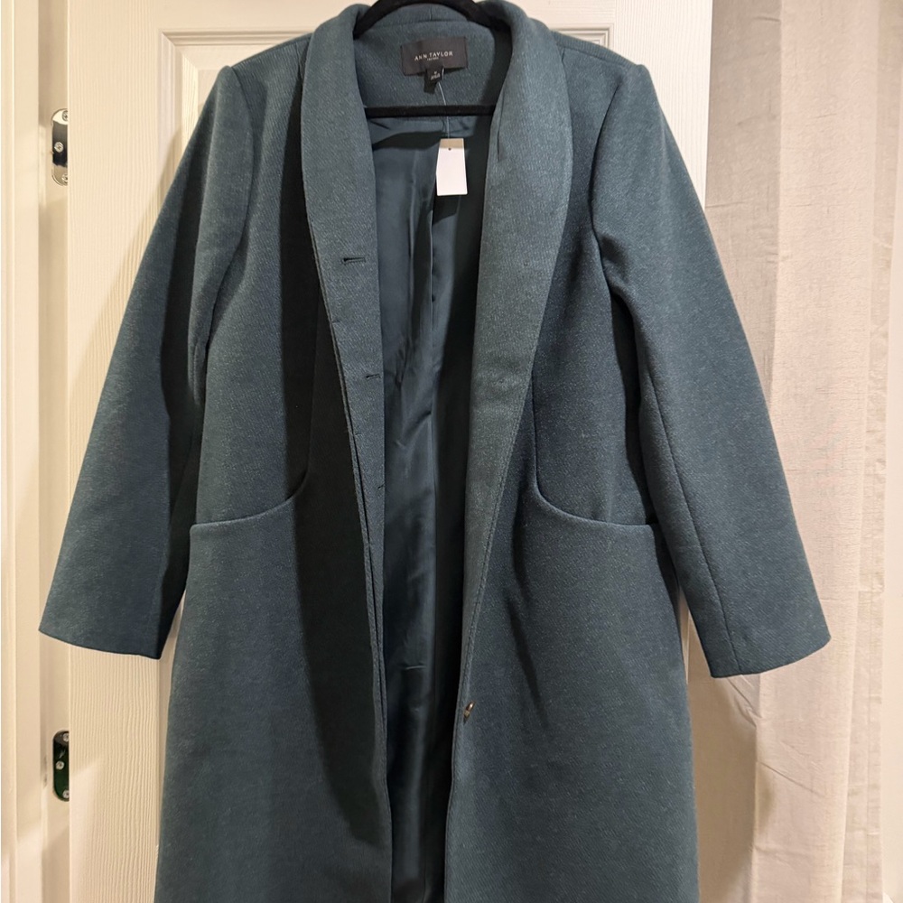 Ann Taylor Factory Teal Trench Coat